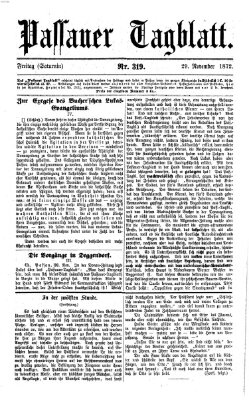 Passauer Tagblatt Freitag 29. November 1872