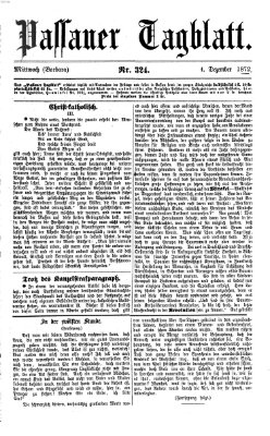 Passauer Tagblatt Mittwoch 4. Dezember 1872