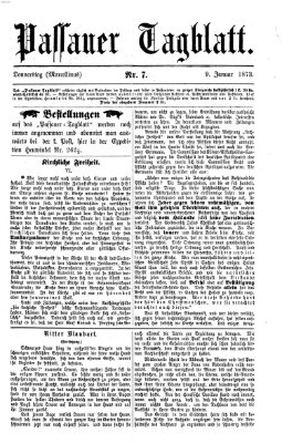 Passauer Tagblatt Donnerstag 9. Januar 1873