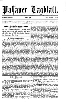 Passauer Tagblatt Sonntag 12. Januar 1873