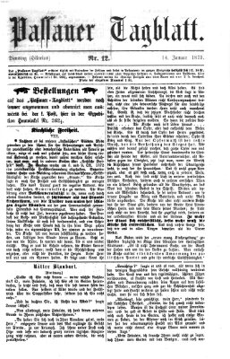 Passauer Tagblatt Dienstag 14. Januar 1873