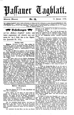 Passauer Tagblatt Mittwoch 15. Januar 1873