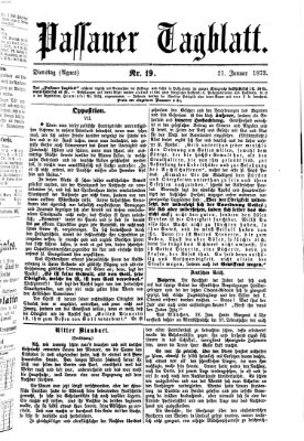 Passauer Tagblatt Dienstag 21. Januar 1873