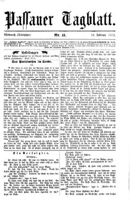 Passauer Tagblatt Mittwoch 12. Februar 1873