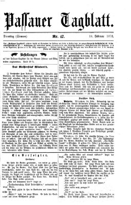 Passauer Tagblatt Dienstag 18. Februar 1873