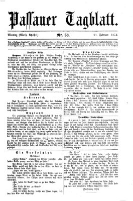 Passauer Tagblatt Montag 24. Februar 1873