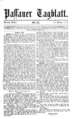 Passauer Tagblatt Mittwoch 26. Februar 1873