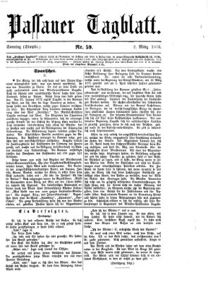 Passauer Tagblatt Sonntag 2. März 1873