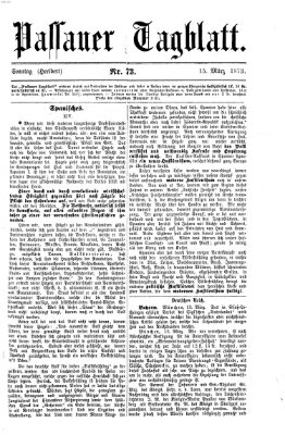 Passauer Tagblatt Samstag 15. März 1873