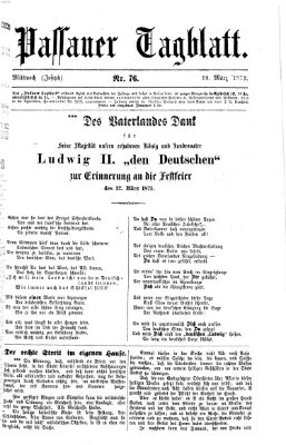 Passauer Tagblatt Mittwoch 19. März 1873