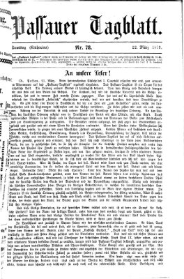 Passauer Tagblatt Samstag 22. März 1873