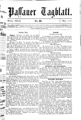 Passauer Tagblatt Montag 24. März 1873