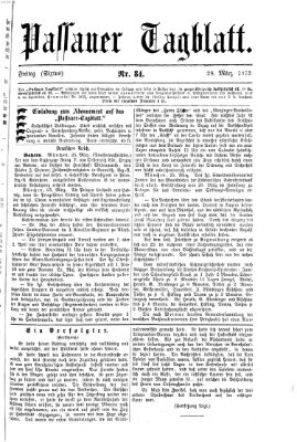 Passauer Tagblatt Freitag 28. März 1873