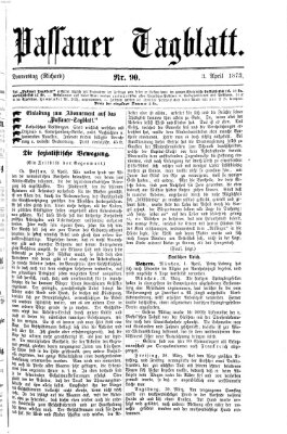 Passauer Tagblatt Donnerstag 3. April 1873