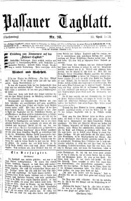 Passauer Tagblatt Freitag 11. April 1873