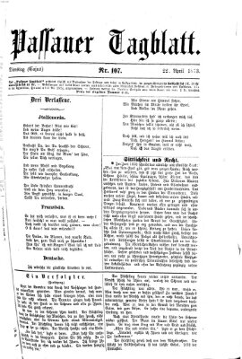 Passauer Tagblatt Dienstag 22. April 1873