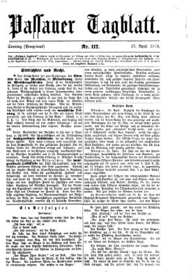 Passauer Tagblatt Sonntag 27. April 1873