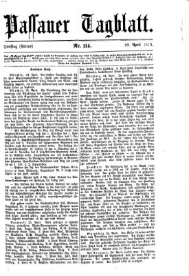 Passauer Tagblatt Dienstag 29. April 1873