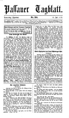 Passauer Tagblatt Donnerstag 31. Juli 1873