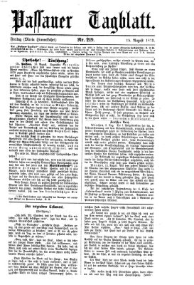 Passauer Tagblatt Freitag 15. August 1873