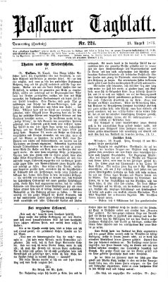 Passauer Tagblatt Donnerstag 21. August 1873