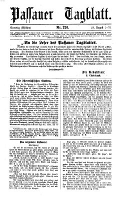 Passauer Tagblatt Samstag 23. August 1873