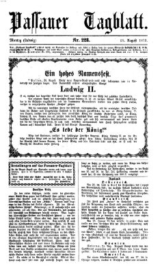 Passauer Tagblatt Montag 25. August 1873