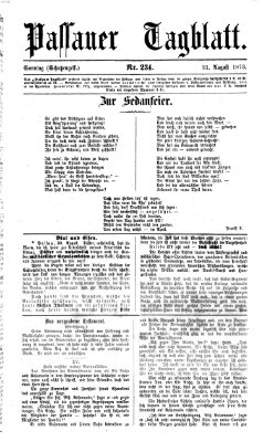 Passauer Tagblatt Sonntag 31. August 1873