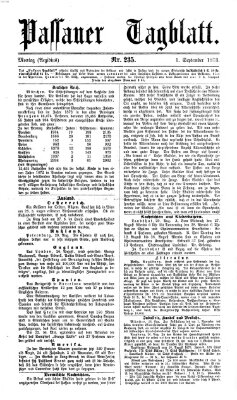 Passauer Tagblatt Montag 1. September 1873