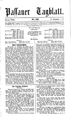 Passauer Tagblatt Freitag 12. September 1873