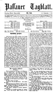 Passauer Tagblatt Sonntag 14. September 1873