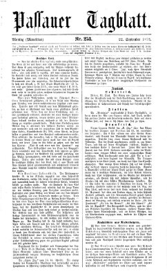 Passauer Tagblatt Montag 22. September 1873