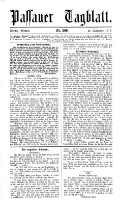 Passauer Tagblatt Montag 29. September 1873