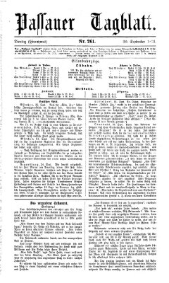 Passauer Tagblatt Dienstag 30. September 1873