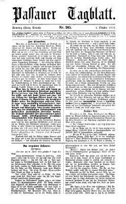 Passauer Tagblatt Samstag 4. Oktober 1873