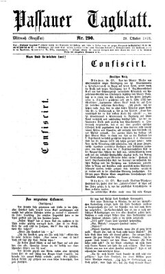 Passauer Tagblatt Mittwoch 29. Oktober 1873