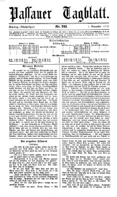 Passauer Tagblatt Samstag 1. November 1873