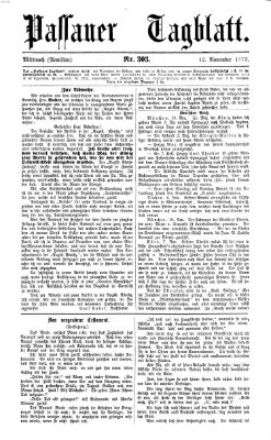 Passauer Tagblatt Mittwoch 12. November 1873