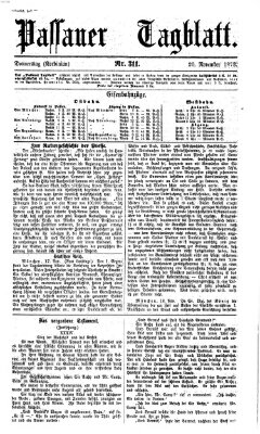 Passauer Tagblatt Donnerstag 20. November 1873