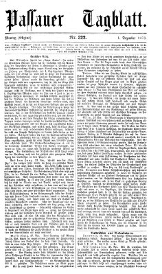 Passauer Tagblatt Montag 1. Dezember 1873