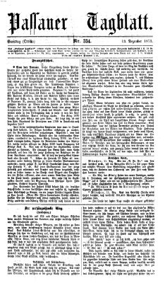 Passauer Tagblatt Samstag 13. Dezember 1873