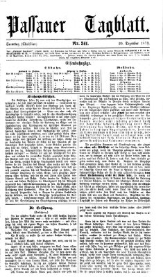 Passauer Tagblatt Samstag 20. Dezember 1873