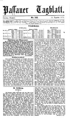 Passauer Tagblatt Sonntag 21. Dezember 1873