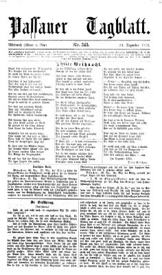 Passauer Tagblatt Mittwoch 24. Dezember 1873