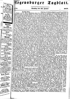 Regensburger Tagblatt Samstag 13. Januar 1872