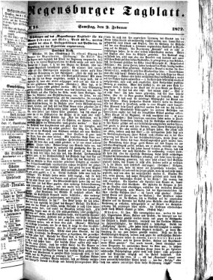 Regensburger Tagblatt Samstag 3. Februar 1872