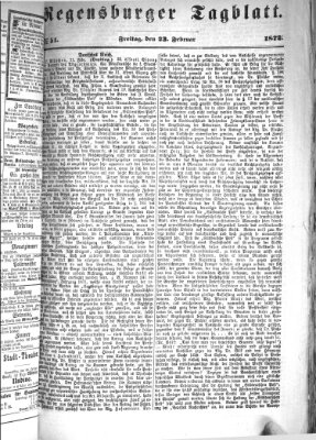 Regensburger Tagblatt Freitag 23. Februar 1872