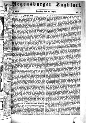 Regensburger Tagblatt Samstag 20. April 1872