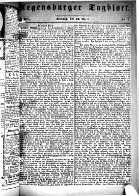 Regensburger Tagblatt Montag 22. April 1872