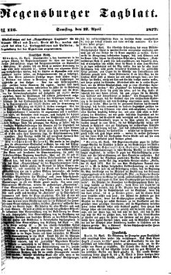 Regensburger Tagblatt Samstag 27. April 1872